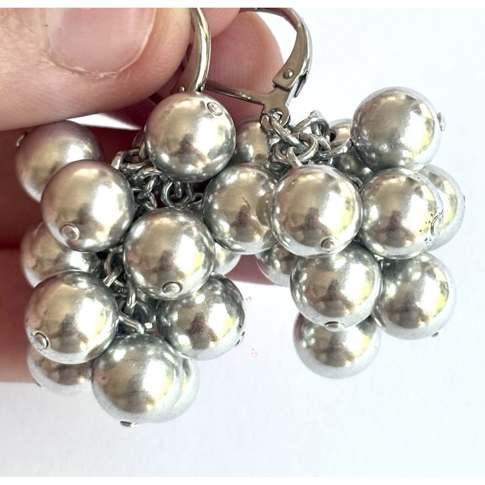 Arthur Court Aluminum Dangle Earrings 6mm Grape Cluster‎ Discontinued Jewelry